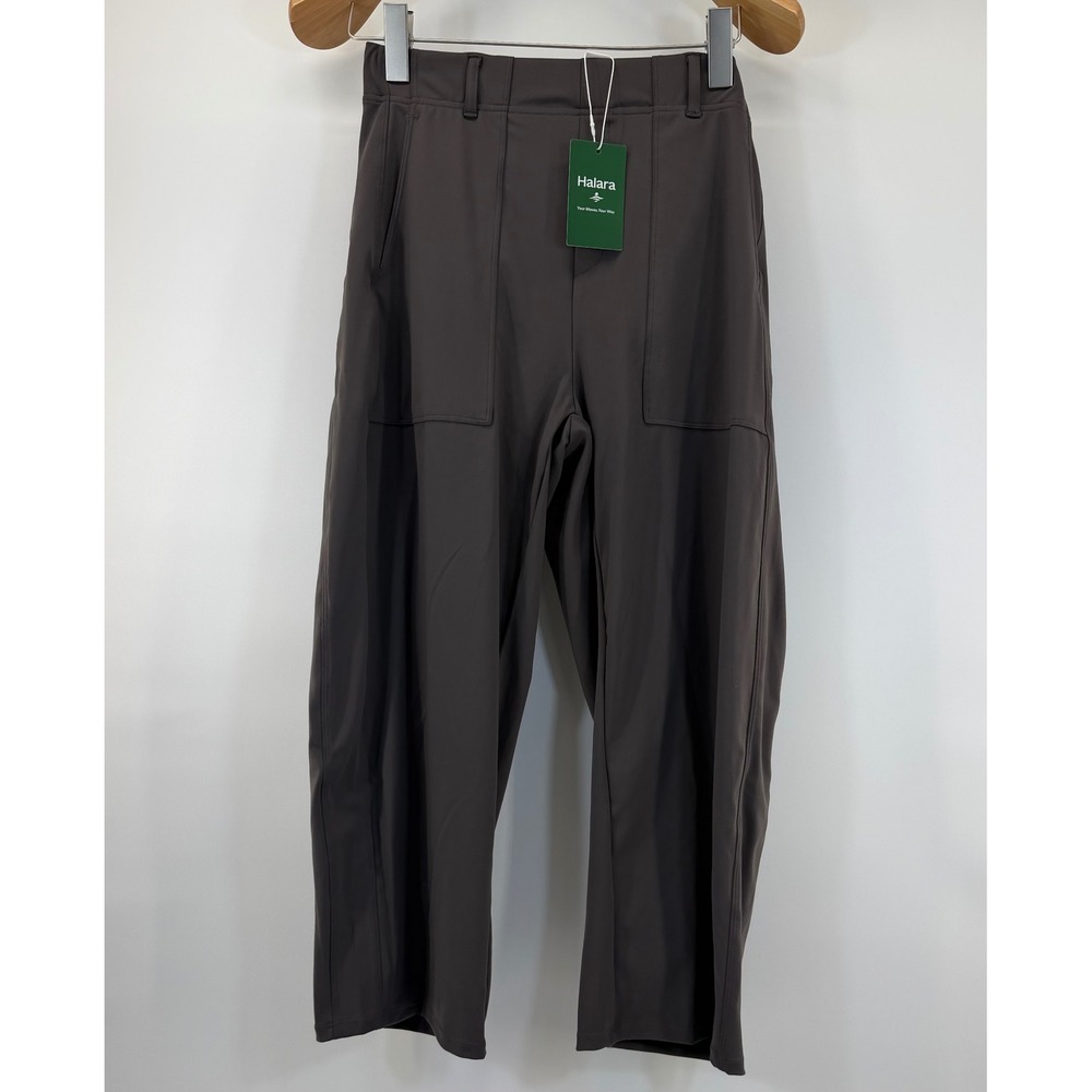 Halara Petite High Waisted Wide Leg Patch Pocket Pants Brown Size S 02920871